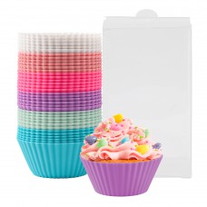 Yunko Silicone Cupcake Baking Cups Unicorn Muffin Cups Liners for Lunch Box in 6 Colors, Standard Size, 36 Pack
