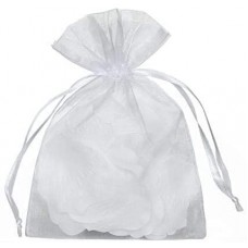Yunko 50pcs Sheer Organza Drawstring Pouches Gift Bags White Color 6x9 Inches