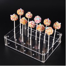 YunKo 20 Hole Cake Pop Stand Clear Cake Pop Holder Acrylic Lollipop Holder Display for Parties Weddings Candy Decorative 